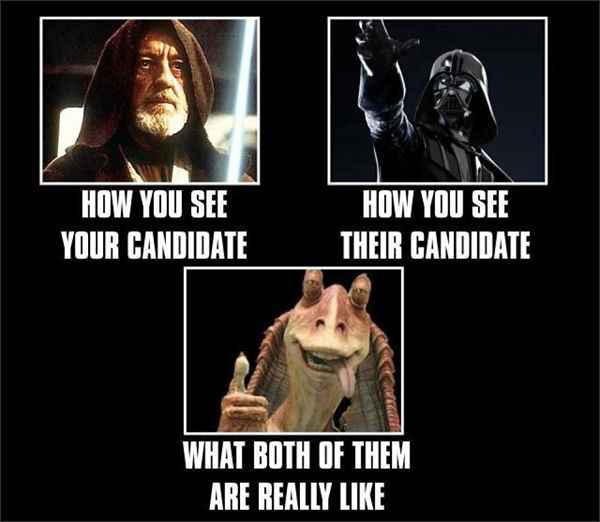Mèmes drôles de Star Wars avec une tournure politique