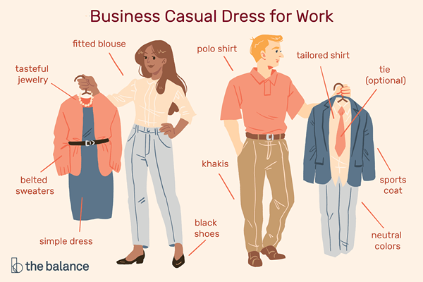 Bilder von Mitarbeitern, die Business Casual Kleid für die Arbeit tragen