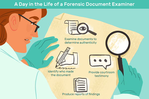 O que um examinador de documentos forense faz?