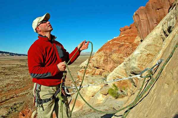 Come usare una catena di filo o di ancoraggio personale per l'arrampicata