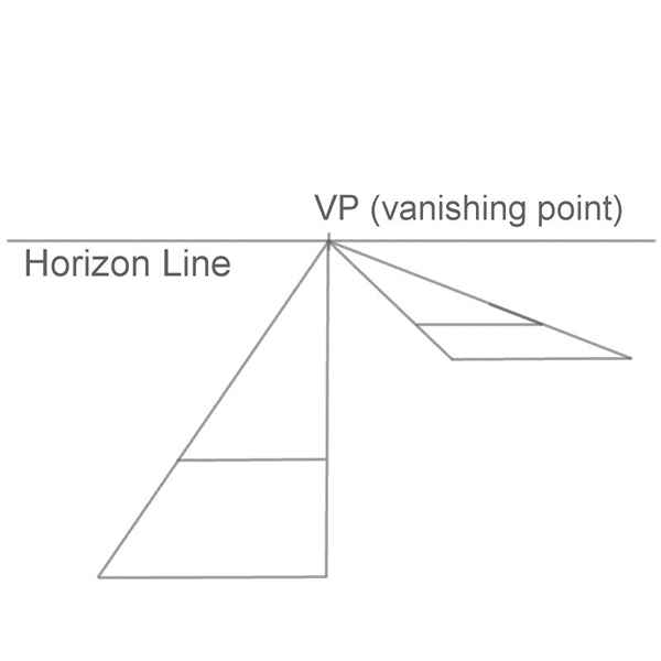 Tegn en 3D -pyramide i perspektiv