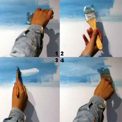 Pintar nubes húmedas con pinturas acrílicas o al óleo