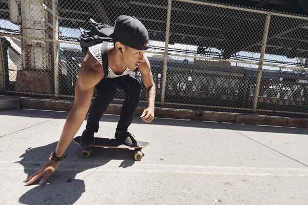 Routine di allenamento di skateboarder