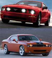 Comparaison en tête-à-tête 2008 Ford Mustang GT VS. 2008 Dodge Challenger SRT8